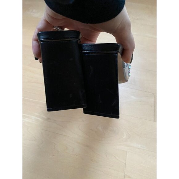 SCHUTZ "Lizah" Crystal Embellished Black Mules Sandals Sz 7B - Picture 5 of 10